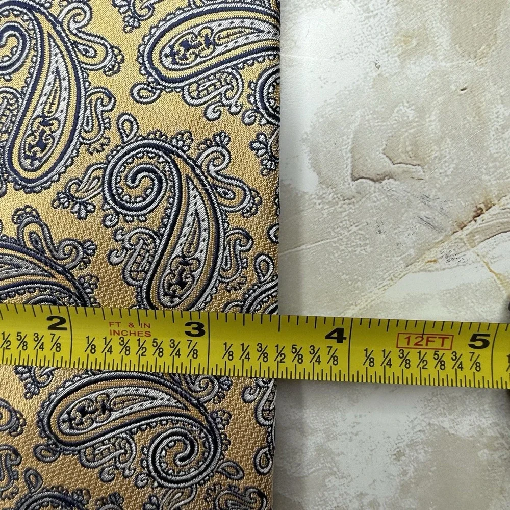 NWT Jos. A. Bank Executive Collective Silk Tie‎ Yellow Blue Paisley 58